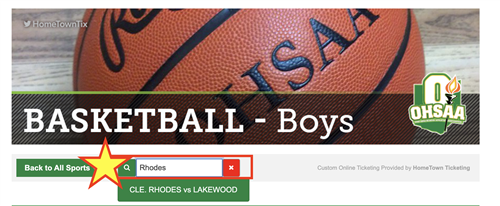 Search Event Name "Rhodes"